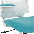Scranton & Co White Screen Back Manager's Chair in Turquoise Fabric Seat