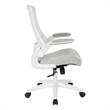 Scranton & Co White Screen Back Manager's Chair in Linen Stone Gray Fabric