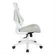 Scranton & Co White Screen Back Manager's Chair in Linen Stone Gray Fabric