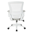 Scranton & Co White Screen Back Manager's Chair in Linen Stone Gray Fabric