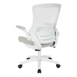 Scranton & Co White Screen Back Manager's Chair in Linen Stone Gray Fabric