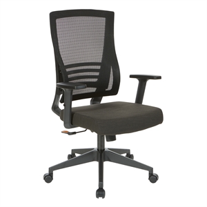 Scranton & Co Black Mesh Back Office Chair in Black Frame with Linen Fabric