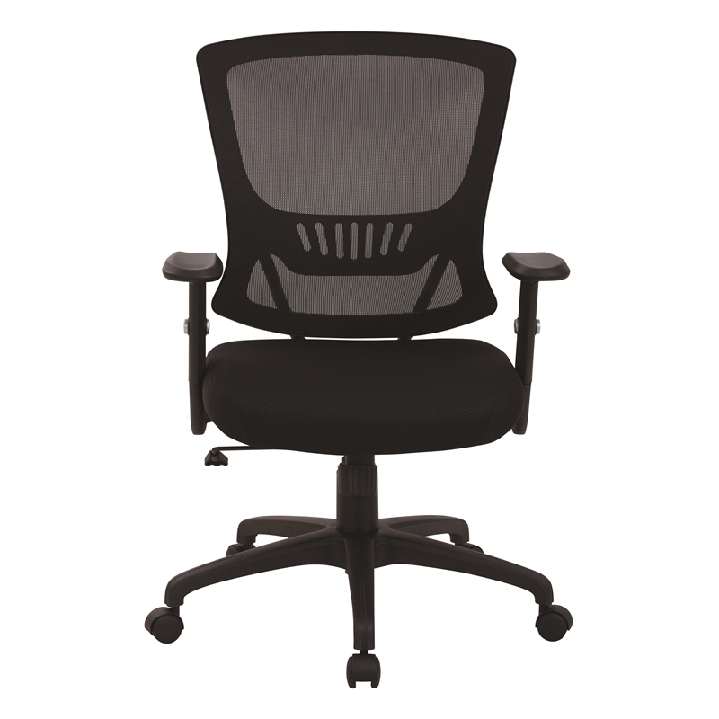 Scranton & Co Black Mesh Back Task Chair with Fabric Seat and Locking Tilt