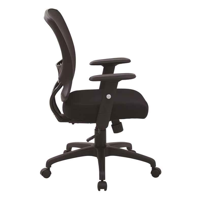 Scranton & Co Black Mesh Back Task Chair with Fabric Seat and Locking Tilt