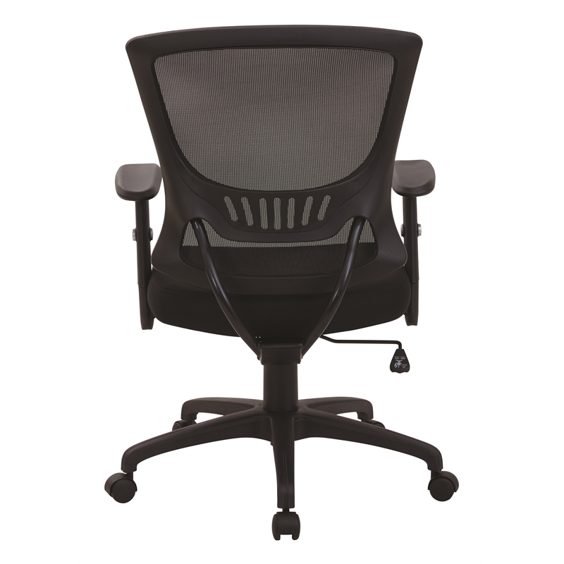 Scranton & Co Black Mesh Back Task Chair with Fabric Seat and Locking Tilt