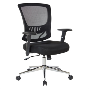 Scranton & Co Black Mesh Back Task Chair with Chrome Base and Locking Tilt