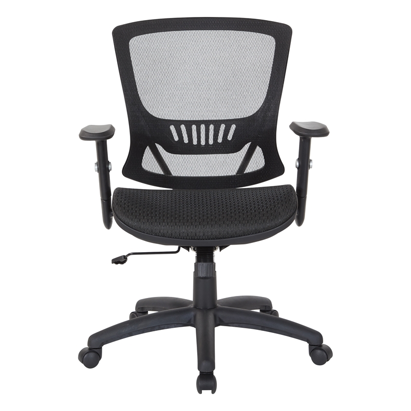 Scranton & Co Black Mesh Screen Seat and Back Manager's Chair Nylon Base