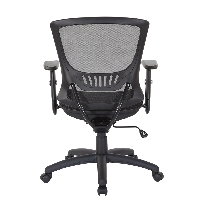 Scranton & Co Black Mesh Screen Seat and Back Manager's Chair Nylon Base