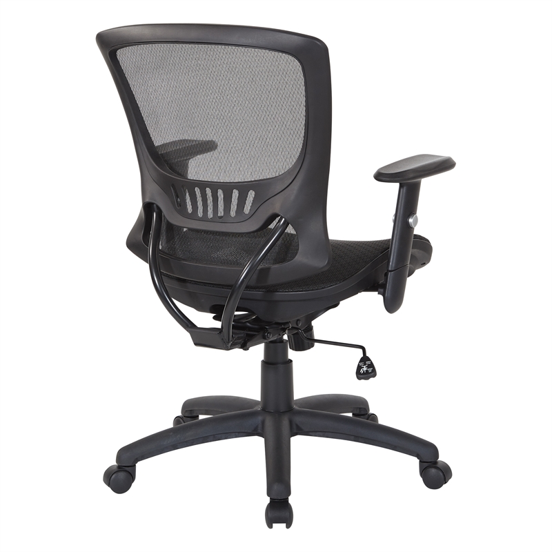 Scranton & Co Black Mesh Screen Seat and Back Manager's Chair Nylon Base