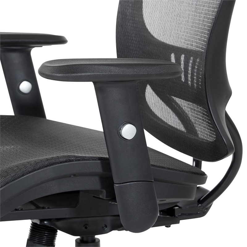 Scranton & Co Black Mesh Screen Seat and Back Manager's Chair Nylon Base