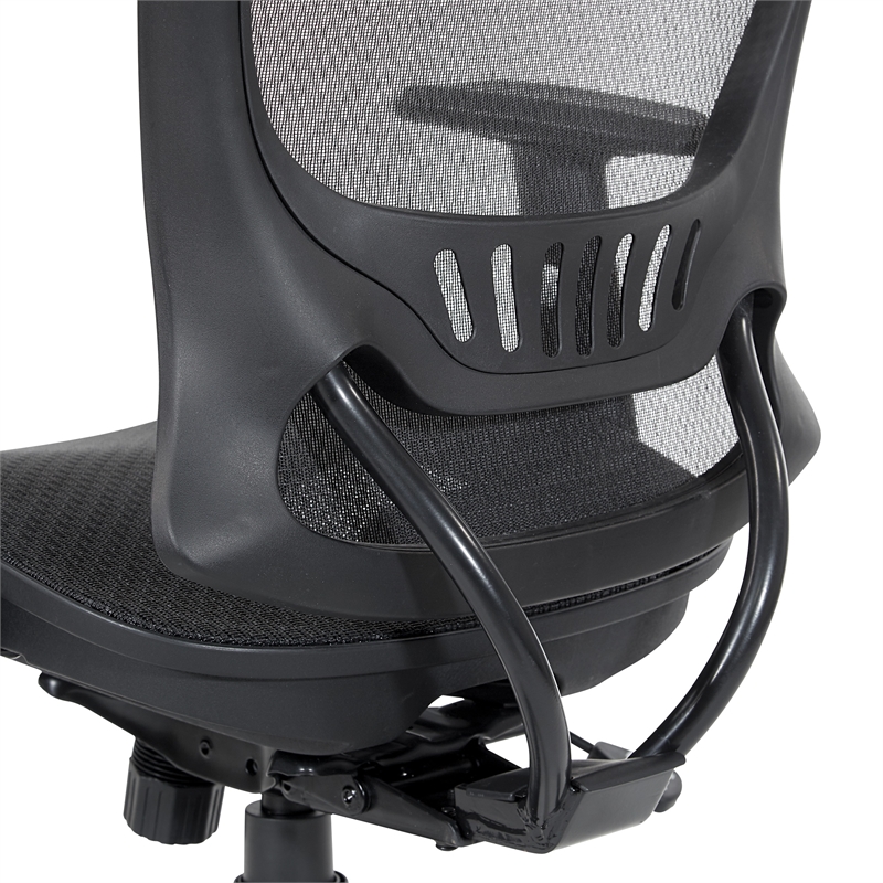 Scranton & Co Black Mesh Screen Seat and Back Manager's Chair Nylon Base