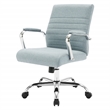 Scranton & Co Mid-Back Blue Fabric Office Chair with Channel Tufting