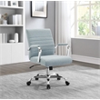 Scranton & Co Mid-Back Blue Fabric Office Chair with Channel Tufting