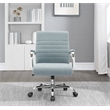 Scranton & Co Mid-Back Blue Fabric Office Chair with Channel Tufting