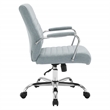 Scranton & Co Mid-Back Blue Fabric Office Chair with Channel Tufting