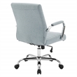 Scranton & Co Mid-Back Blue Fabric Office Chair with Channel Tufting