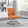 Scranton & Co Mid-Back Nutmeg Orange Fabric Office Chair Channel Tufted