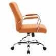 Scranton & Co Mid-Back Nutmeg Orange Fabric Office Chair Channel Tufted