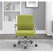 Scranton & Co Mid-Back Channel Tufted Office Chair in Basil Green Fabric