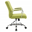 Scranton & Co Mid-Back Channel Tufted Office Chair in Basil Green Fabric