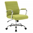 Scranton & Co Mid-Back Channel Tufted Office Chair in Basil Green Fabric