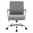Scranton & Co Mid-Back Channel Tufted Office Chair in Gray Fabric
