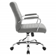 Scranton & Co Mid-Back Channel Tufted Office Chair in Gray Fabric