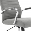 Scranton & Co Mid-Back Channel Tufted Office Chair in Gray Fabric