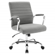 Scranton & Co Mid-Back Channel Tufted Office Chair in Gray Fabric