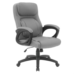 Scranton & Co Manager's Chair in Taupe Faux Leather with Gray Mesh Accents