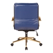 Scranton & Co Mid-Back Office Chair in Navy Faux Leather with Gold Base