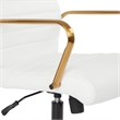 Scranton & Co Mid-Back White Faux Leather Chair with Gold Finish Arms