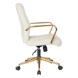 Scranton & Co Mid-Back Cream Faux Leather Chair with Gold Finish Arms