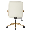 Scranton & Co Mid-Back Cream Faux Leather Chair with Gold Finish Arms