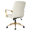 Scranton & Co Mid-Back Cream Faux Leather Chair with Gold Finish Arms