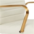 Scranton & Co Mid-Back Cream Faux Leather Chair with Gold Finish Arms