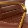 Scranton & Co Mid-Back Saddle Brown Faux Leather Office Chair Gold Frame