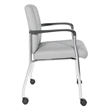 Scranton & Co Gray Faux Leather Guest Chair Chrome Frame with Casters