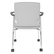 Scranton & Co Gray Faux Leather Guest Chair Chrome Frame with Casters
