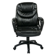 Scranton & Co Black Faux Leather Manager's Chair with Padded Loop Arms
