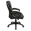 Scranton & Co Black Faux Leather Manager's Chair with Padded Loop Arms