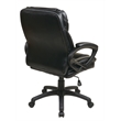 Scranton & Co Black Faux Leather Manager's Chair with Padded Loop Arms