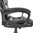 Scranton & Co Black Faux Leather Manager's Chair with Padded Loop Arms