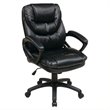 Scranton & Co Black Faux Leather Manager's Chair with Padded Loop Arms