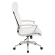Scranton & Co White Faux Leather Executive High Back Chair with Padded Arms