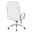 Scranton & Co White Faux Leather Executive High Back Chair with Padded Arms