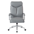 Scranton & Co Charcoal Faux Leather Executive High Back Chair Chrome Base