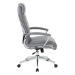 Scranton & Co Charcoal Faux Leather Executive High Back Chair Chrome Base