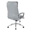 Scranton & Co Charcoal Faux Leather Executive High Back Chair Chrome Base