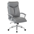 Scranton & Co Charcoal Faux Leather Executive High Back Chair Chrome Base